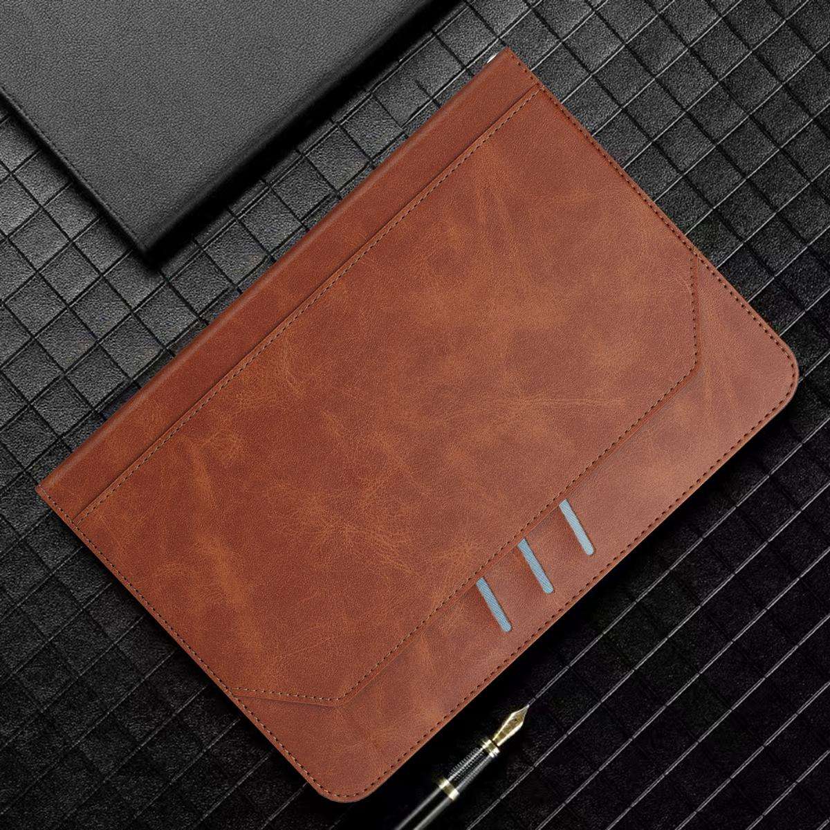 7-8 inch Multifunctional Wristband Leather Tablet Case(Brown)