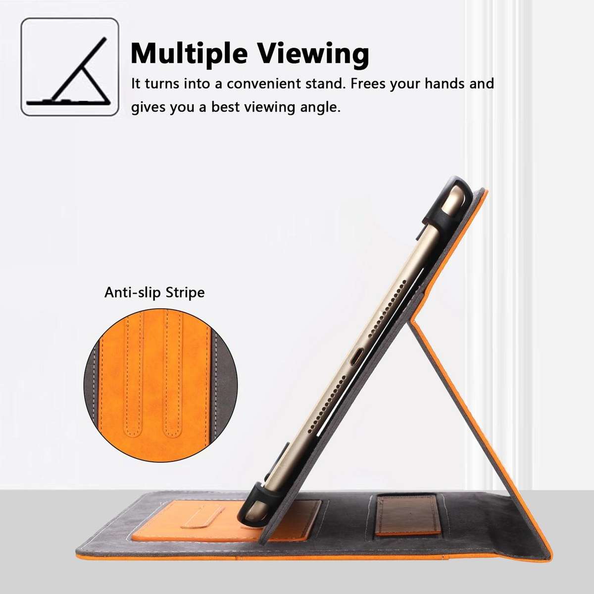 7-8 inch Multifunctional Wristband Leather Tablet Case(Yellow)
