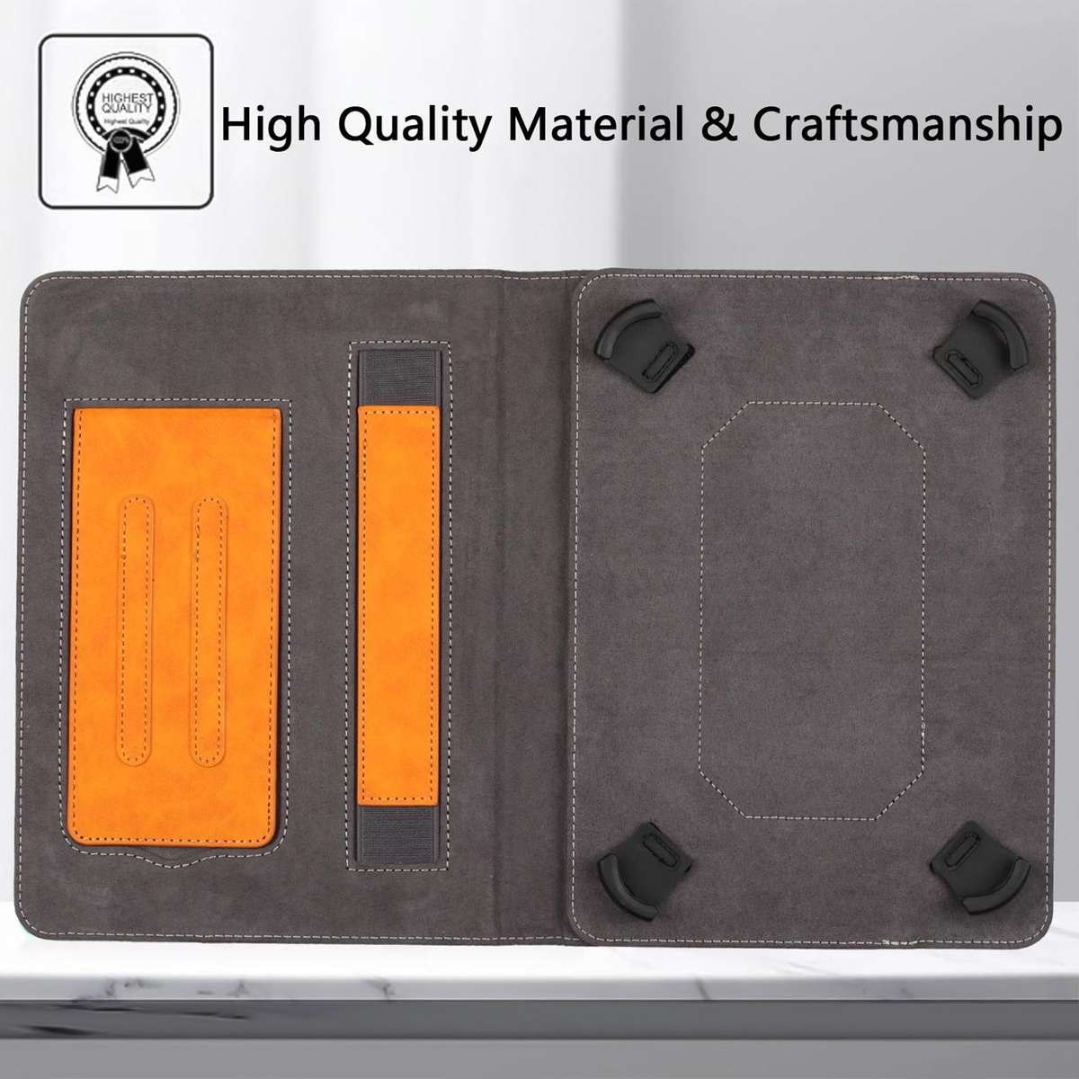 7-8 inch Multifunctional Wristband Leather Tablet Case(Yellow)