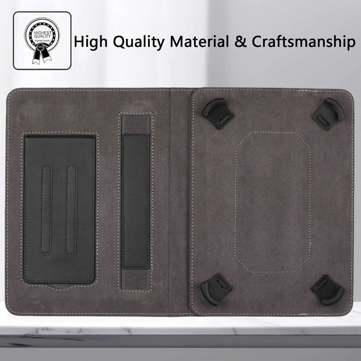 7-8 inch Multifunctional Wristband Leather Tablet Case(Black)