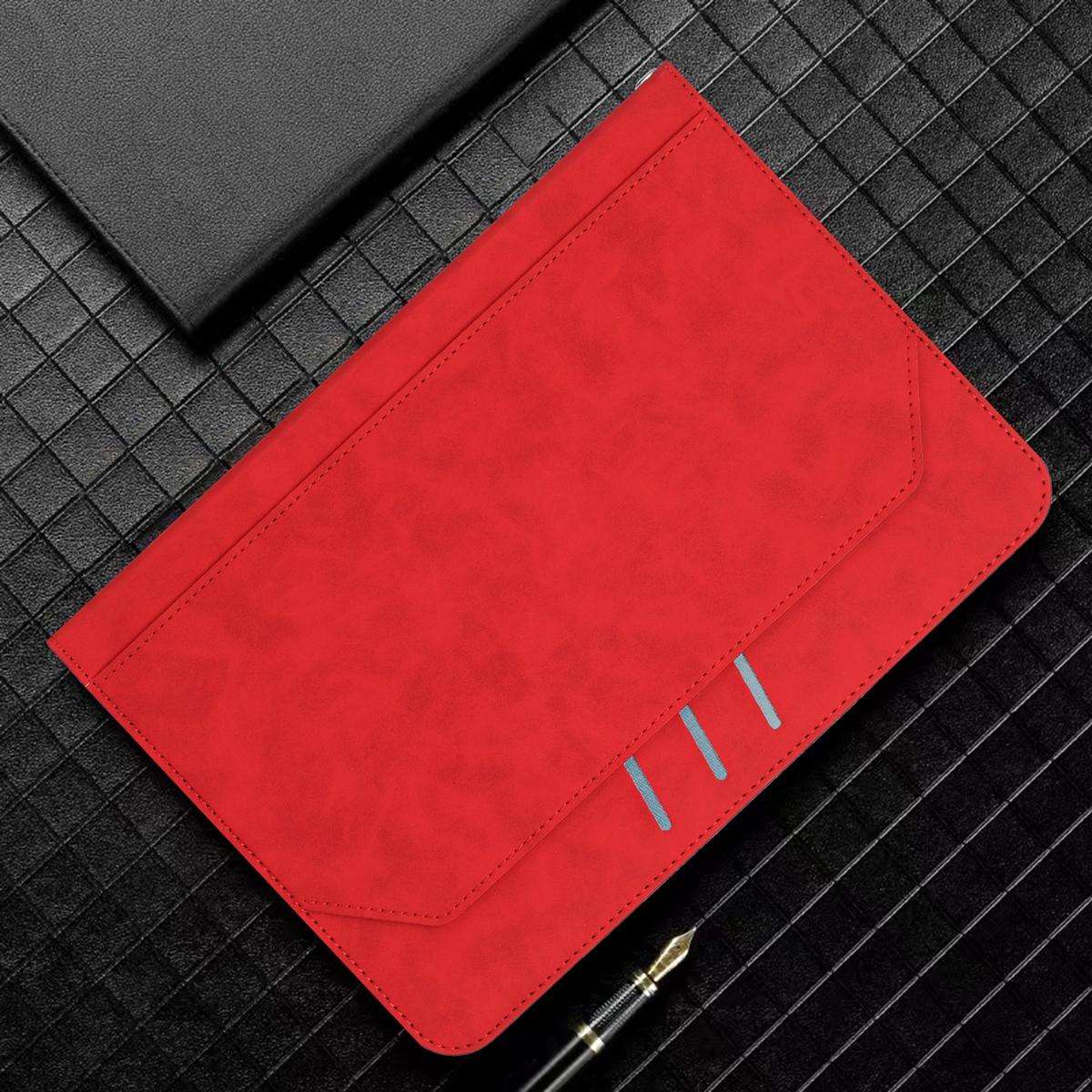 7-8 inch Multifunctional Wristband Leather Tablet Case(Red)
