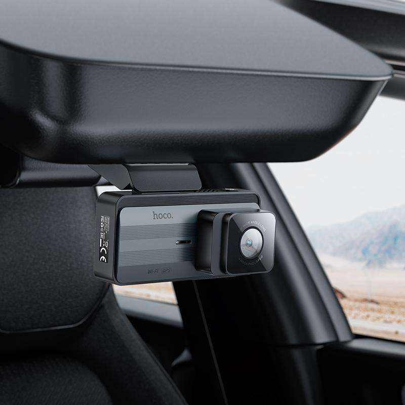 hoco DV12 2K 3.69 inch IPS Screen Display GPS Driving Recorder with Rear Camera(Silver Grey)