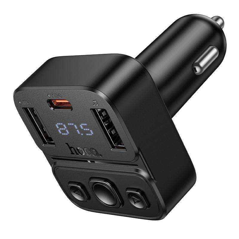 hoco E87 Delta 35W USB-A and USB-C Car BT FM Transmitter(Black)