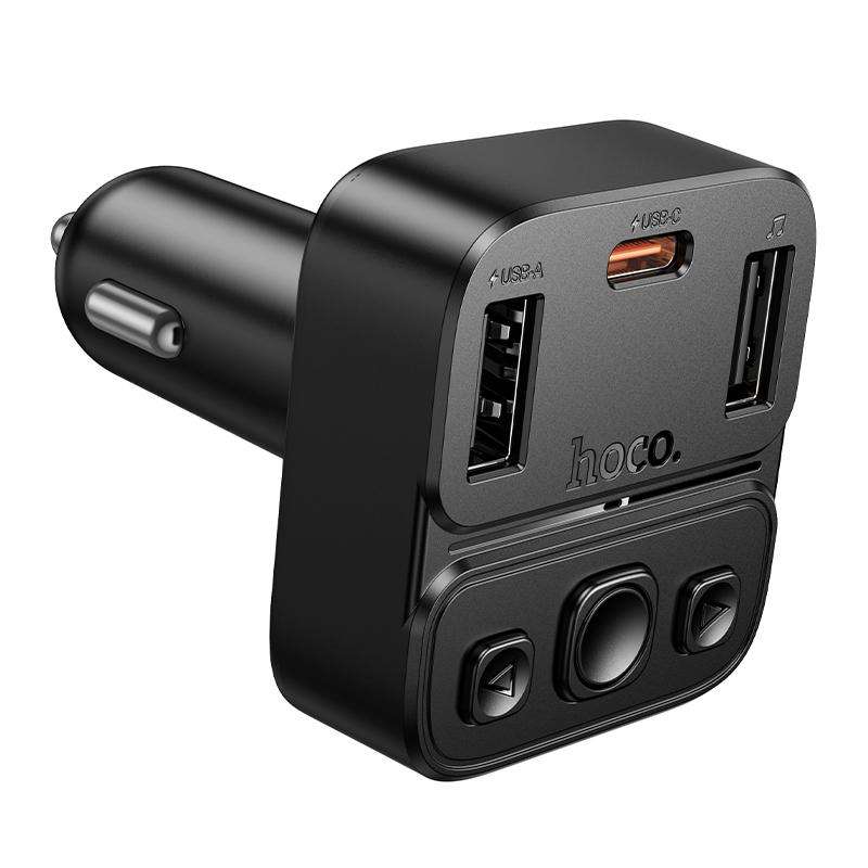 hoco E87 Delta 35W USB-A and USB-C Car BT FM Transmitter(Black)