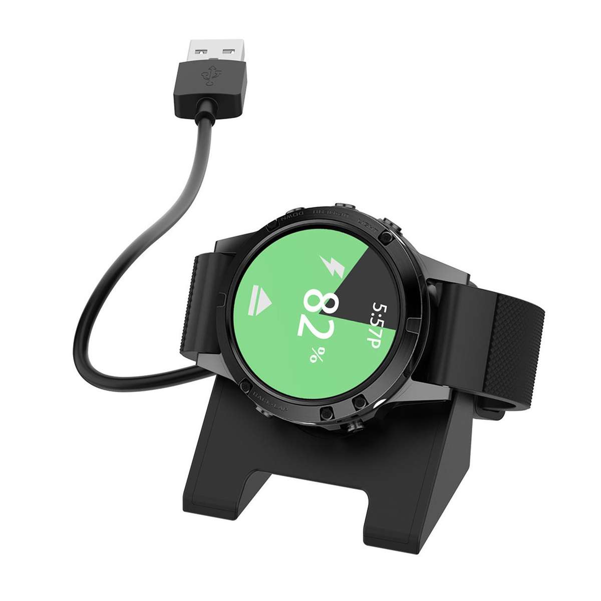 For Garmin Fenix 6 / 6X / 5 / 5X xDfind USB Interface Smart Watch Vertical Dock Charge ... (Black)