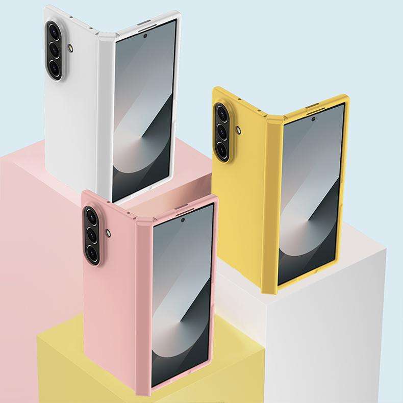 For Samsung Galaxy Z Fold7 5G 3 in 1 Skin Feel PC Phone Case(Lemon Yellow)
