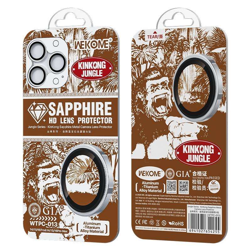 For iPhone 16 Pro / 16 Pro Max WK WTPC-013 Jungle Series Kinkong Sapphire Metal Camer ... (Silver)