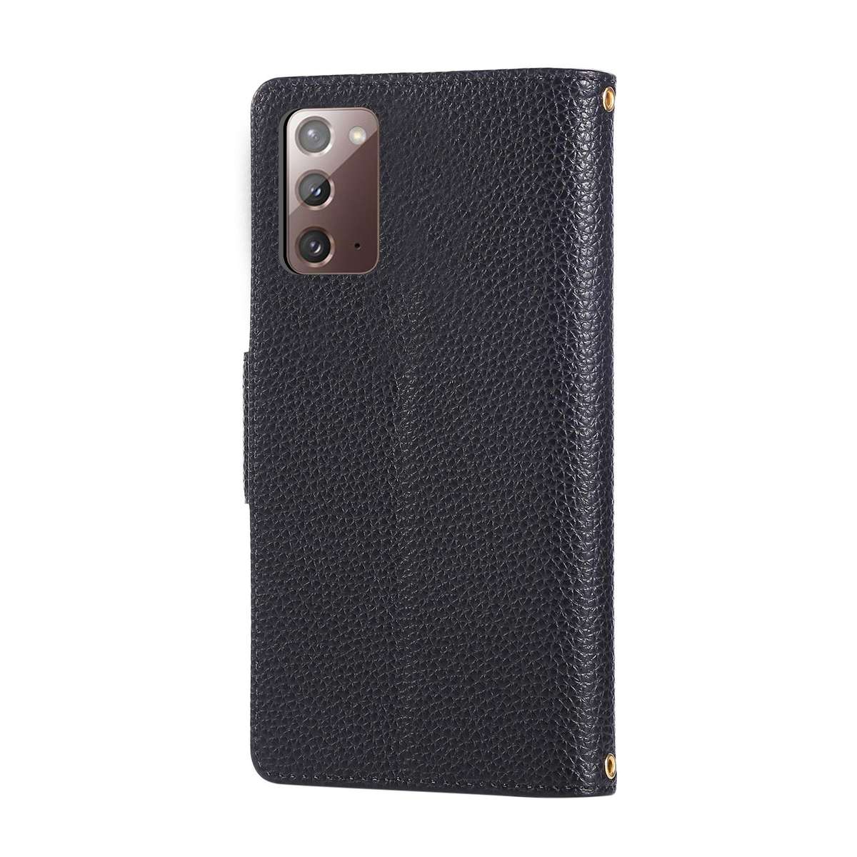 For Samsung Galaxy Note20 Round Buckle Zipper Wallet Leather Phone Case with Crossbody ... (Black)