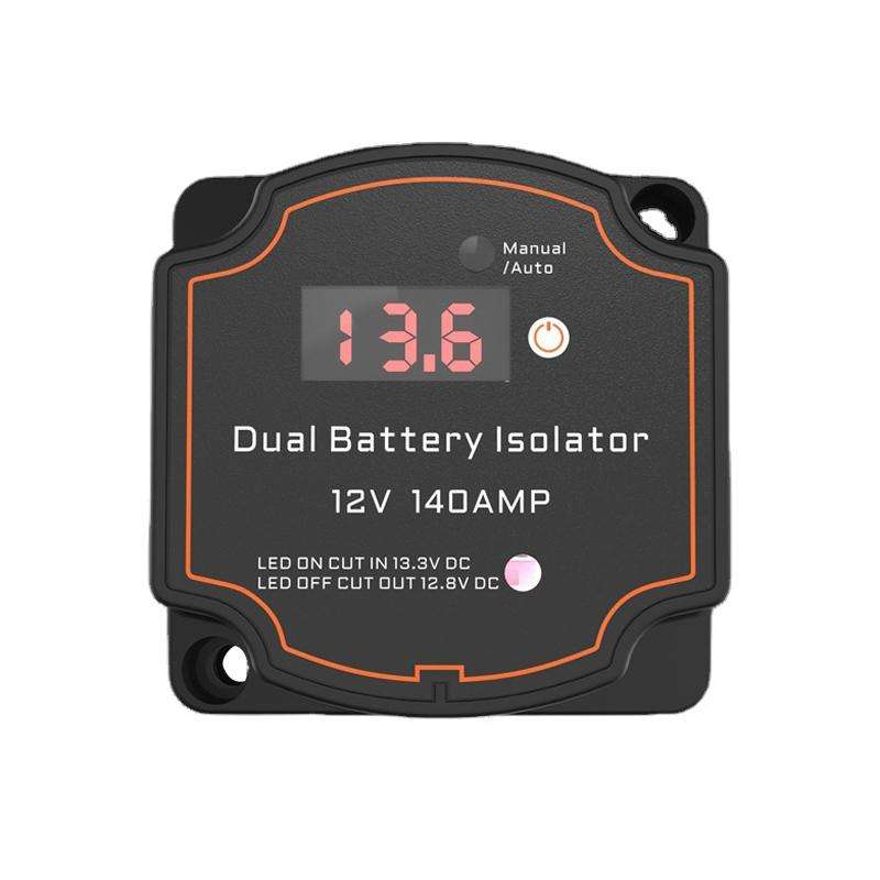 IP68 12V 140A Car Smart Dual Battery Isolation Controller with Digital Display Voltmeter, Type:7m Se