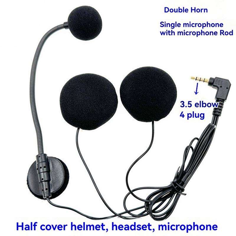 Motorcycle Half Helmet Intercom Headset Microphone(Black)