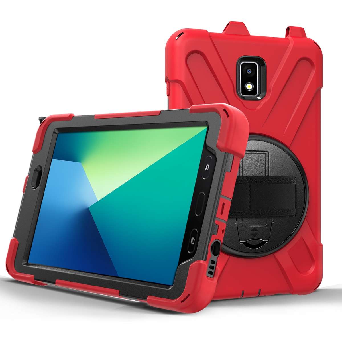 For Samsung Galaxy Tab Active 2 8.0 T390/T395/T397 Shockproof Colorful Silicone + PC Pro ... (Red)