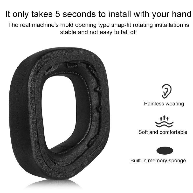1 Pair Velvet Replacement Earpads For Corsair HS80 Max / HS80 USB Wired / HS81 RGB(Black)