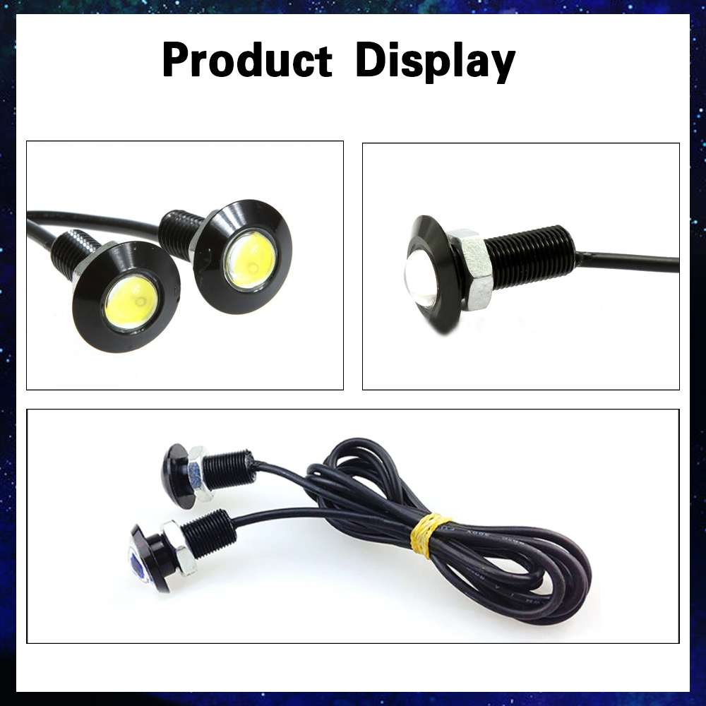 10 PCS 23mm 1.5W DC9-80V Motorcycle Eagle Eye Light Single Lens(White Light)