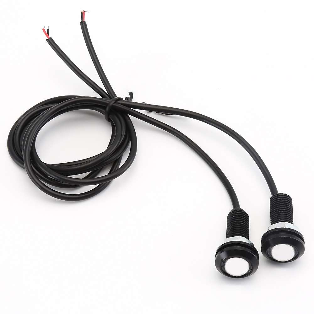 10 PCS 18mm 1.5W DC9-80V Motorcycle Eagle Eye Light Double Lens(White Light)