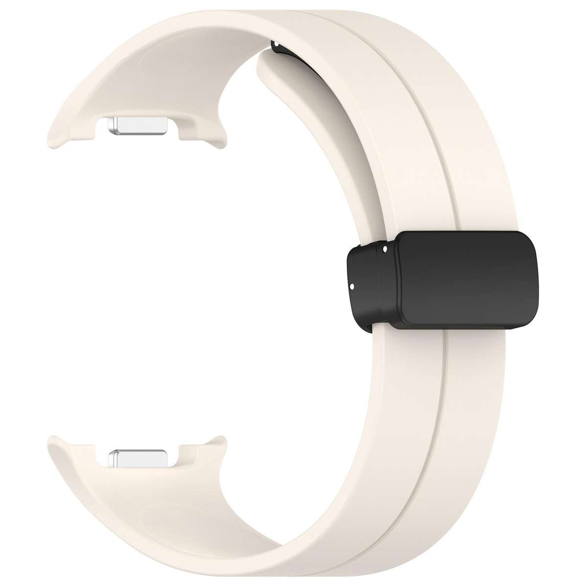 For Samsung Galaxy Watch8 / Watch8 Classic xDfind Fold Black Buckle Magnetic Silic ... (Starlight)