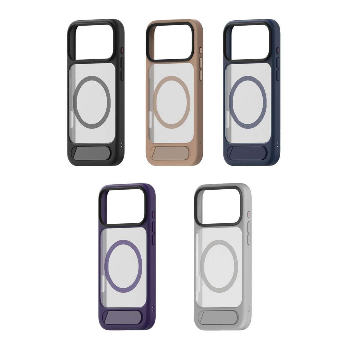 For iPhone 13 Kalebol MagSafe Invisible Tilt Holder PC Hybrid TPU Case(Black)