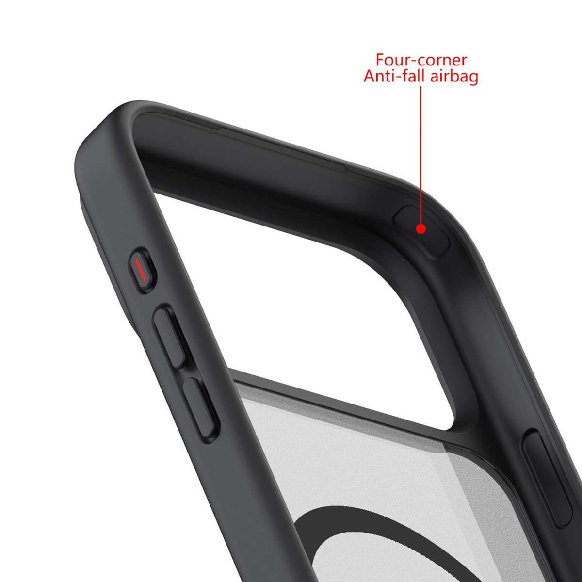 For iPhone 13 Kalebol MagSafe Invisible Tilt Holder PC Hybrid TPU Case(Black)