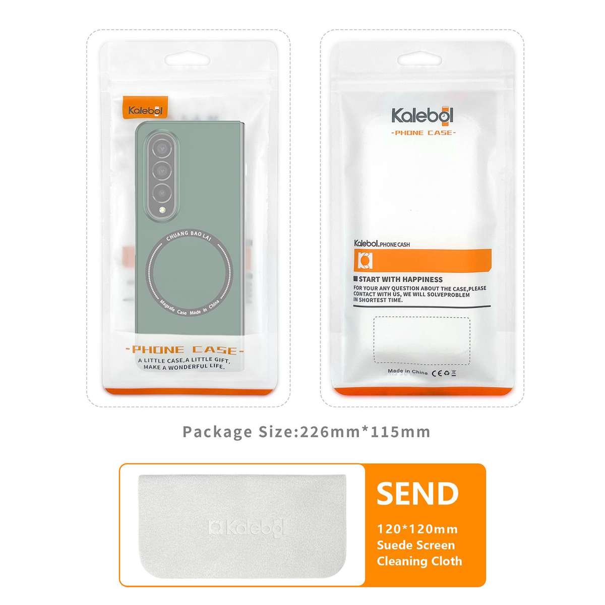 For Samsung Galaxy Z Fold7 Kalebol Ultra-thin Shockproof PC Phone Case(Orange)