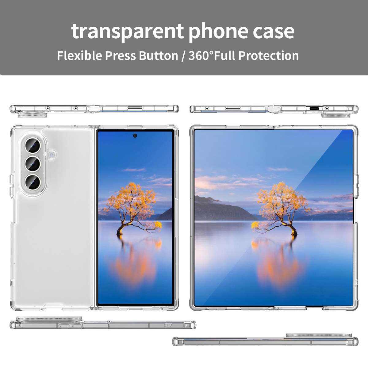 For Samsung Galaxy Z Fold7 5G PC Hybrid TPU Airbag Shockproof Phone Case(Transparent)