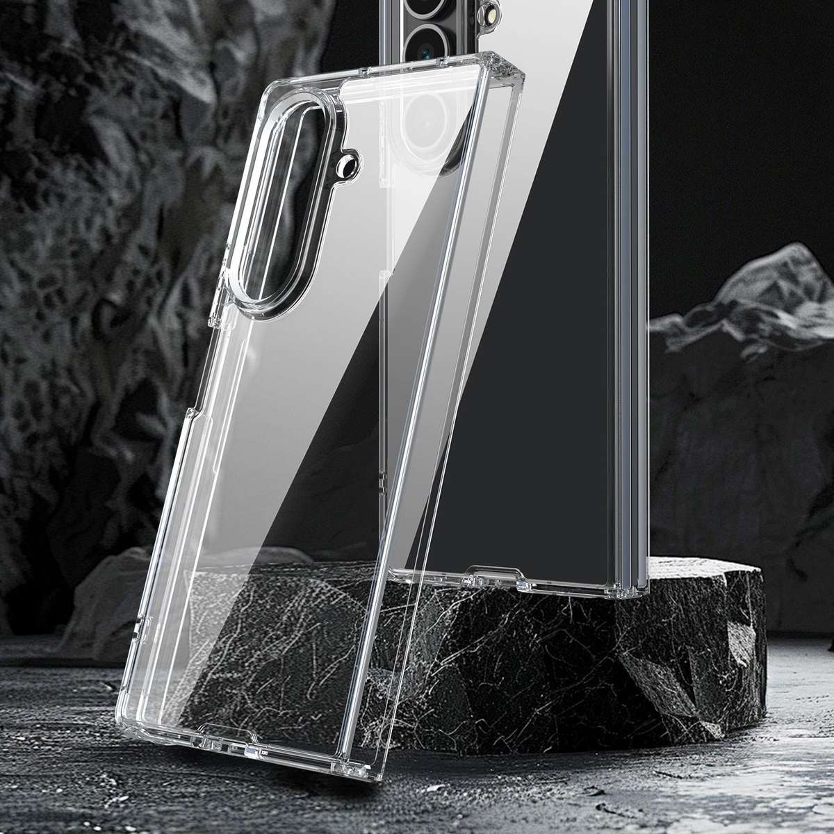 For Samsung Galaxy Z Fold7 5G PC Hybrid TPU Airbag Shockproof Phone Case(Transparent)
