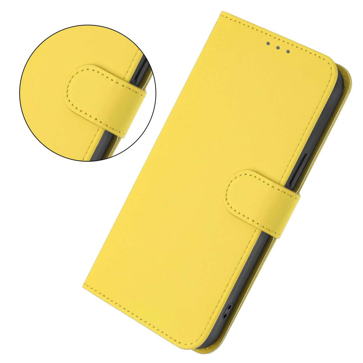 For Xiaomi Civi 5 Pro 5G Skin Feel Solid Color Leather Phone Case with Lanyard(Lemon Yellow)