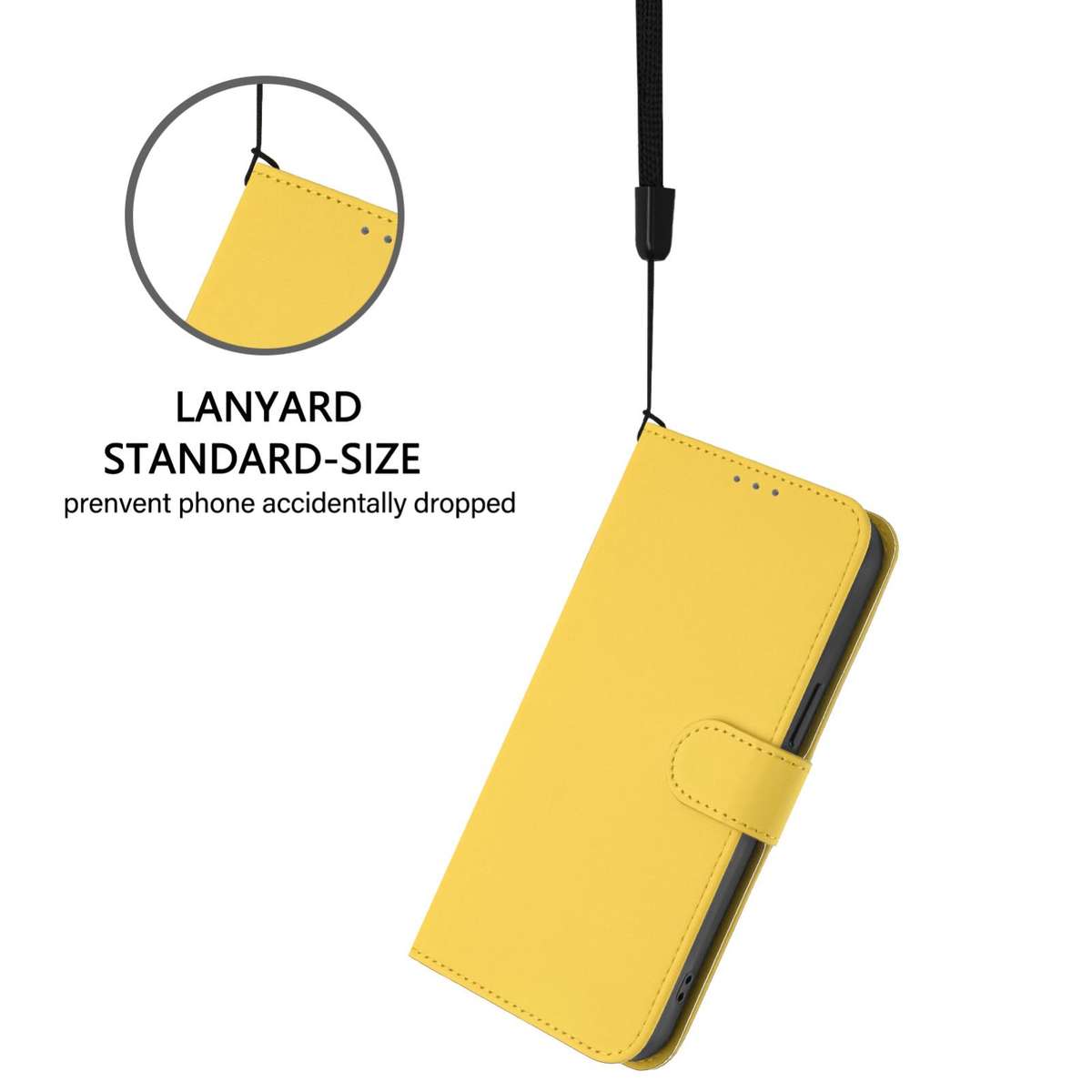 For Xiaomi Civi 5 Pro 5G Skin Feel Solid Color Leather Phone Case with Lanyard(Lemon Yellow)