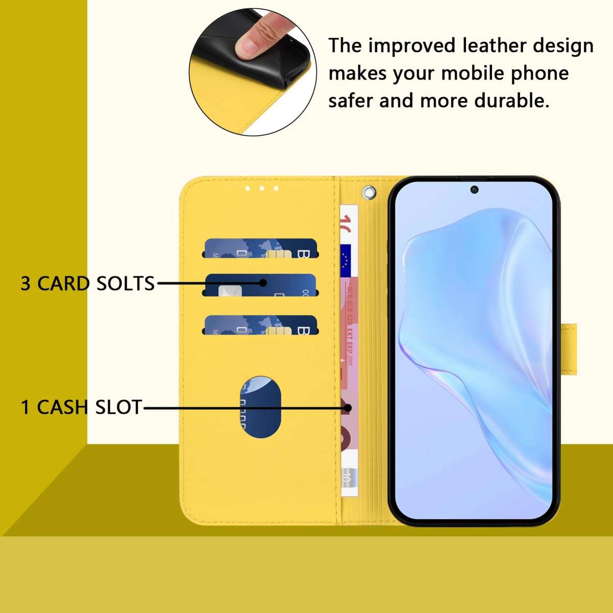 For Xiaomi Civi 5 Pro 5G Skin Feel Solid Color Leather Phone Case with Lanyard(Lemon Yellow)
