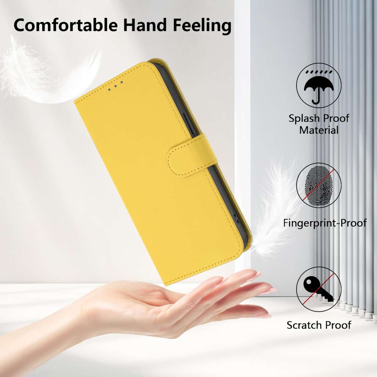 For Xiaomi Civi 5 Pro 5G Skin Feel Solid Color Leather Phone Case with Lanyard(Lemon Yellow)