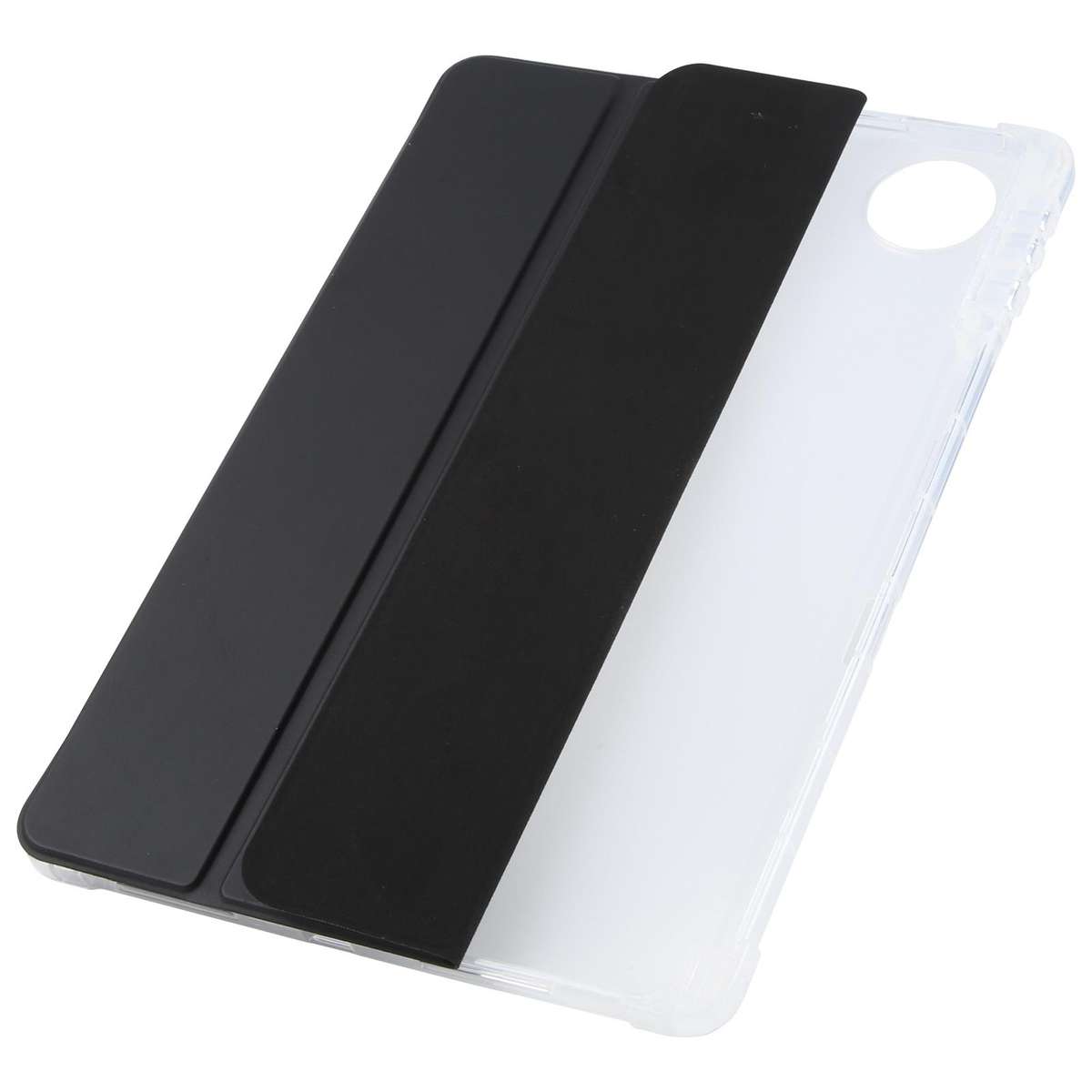 For Honor Pad 10 12.1 3-fold Clear TPU Smart Leather Tablet Case with Pen Slot(Black)