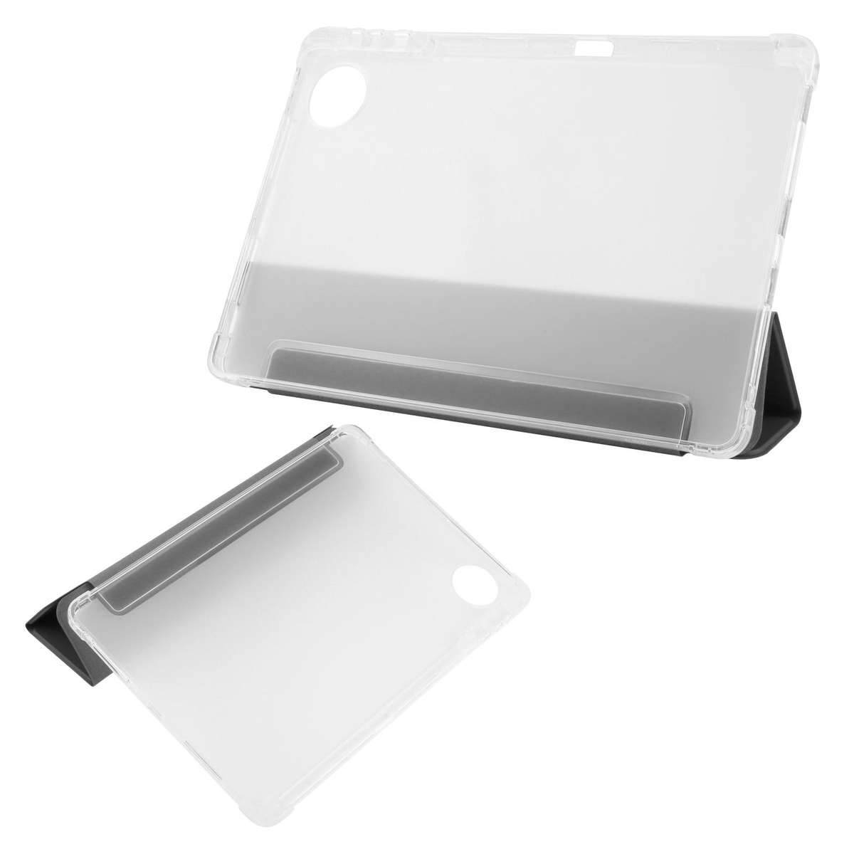 For Honor Pad 10 12.1 3-fold Clear TPU Smart Leather Tablet Case with Pen Slot(Black)