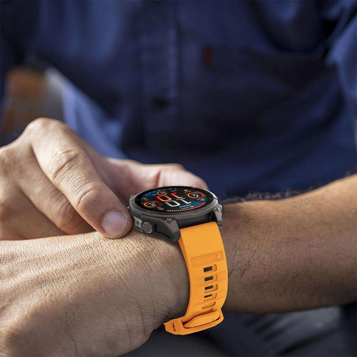 For Garmin 26mm Quick Release Solid Color Silicone Watch Band(Orange)
