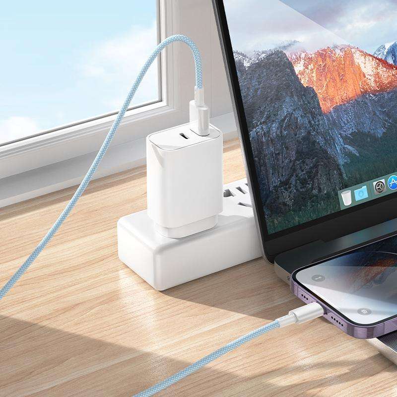 BOROFONE BX117 1m 2.4A USB to 8 Pin Source Charging Data Cable(White)