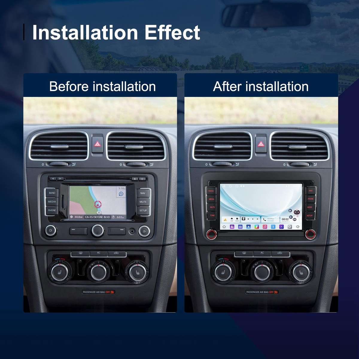 For Volkswagen Android 15 7 inch Horizontal Screen Car Player Car Central Control Navigation, Specif