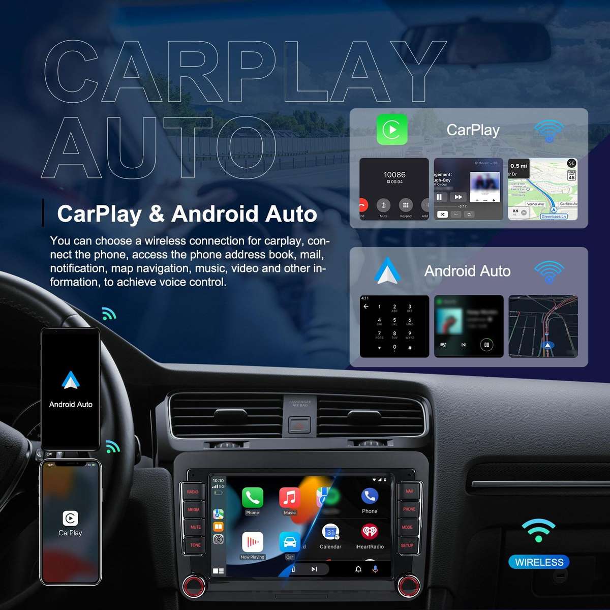 For Volkswagen Android 15 7 inch Horizontal Screen Car Player Car Central Control Navigation, Specif