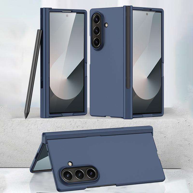 For Samsung Galaxy Z Fold7 5G Integrated Pen Slot Hinge Folding Phone Case, No Stylus(Black)