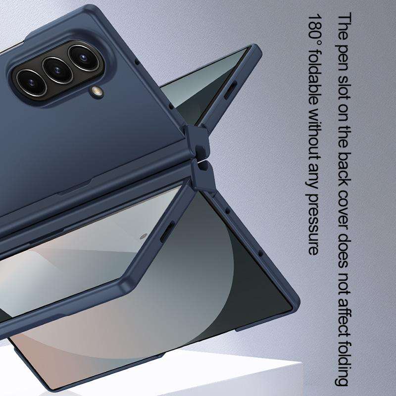 For Samsung Galaxy Z Fold7 5G Integrated Pen Slot Hinge Folding Phone Case, No Stylus(Black)