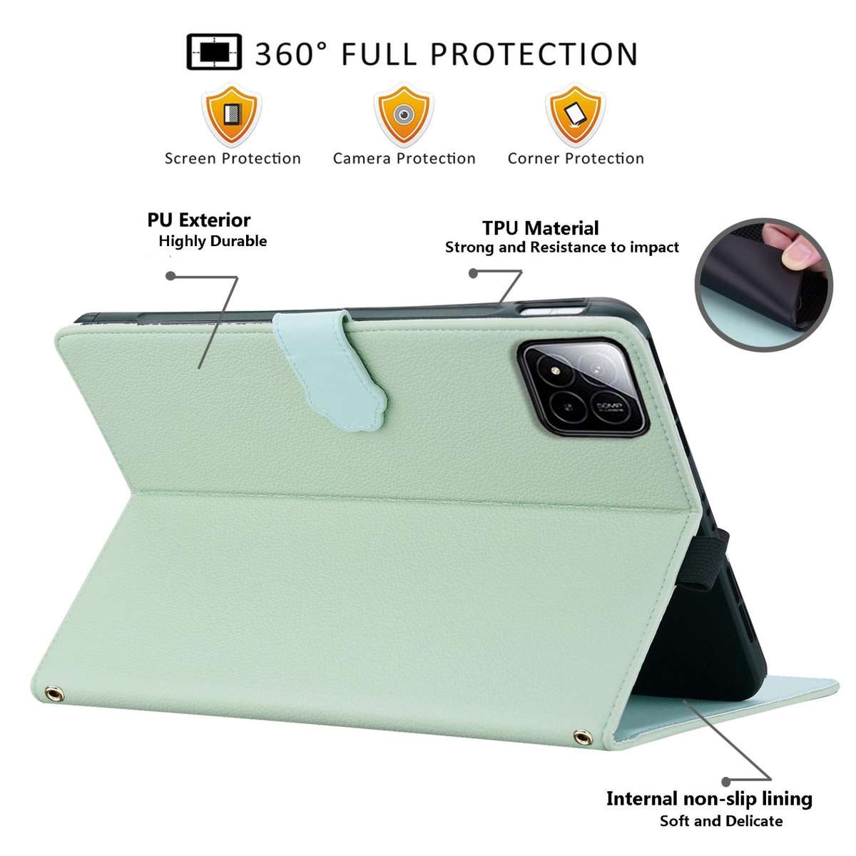 For Xiaomi Pad 8 / 8 Pro 7 / 7 Pro Cat Skin-feel Litchi Leather Tablet Case(Green)
