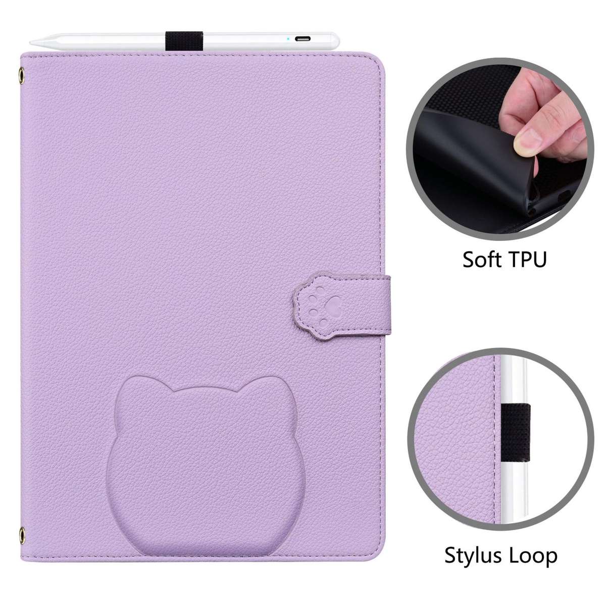 For Xiaomi Pad 8 / 8 Pro 7 / 7 Pro Cat Skin-feel Litchi Leather Tablet Case(Purple)