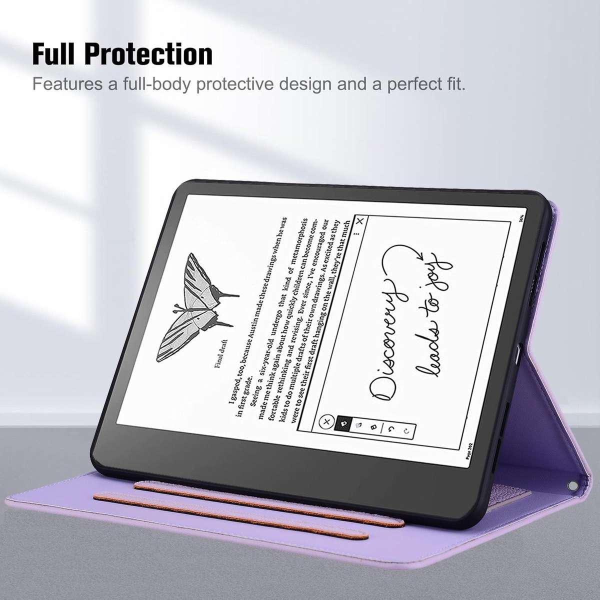 For Amazon Kindle Scribe 10.2 2022 / 2024 Cat Skin-feel Litchi Leather Tablet Case(Purple)