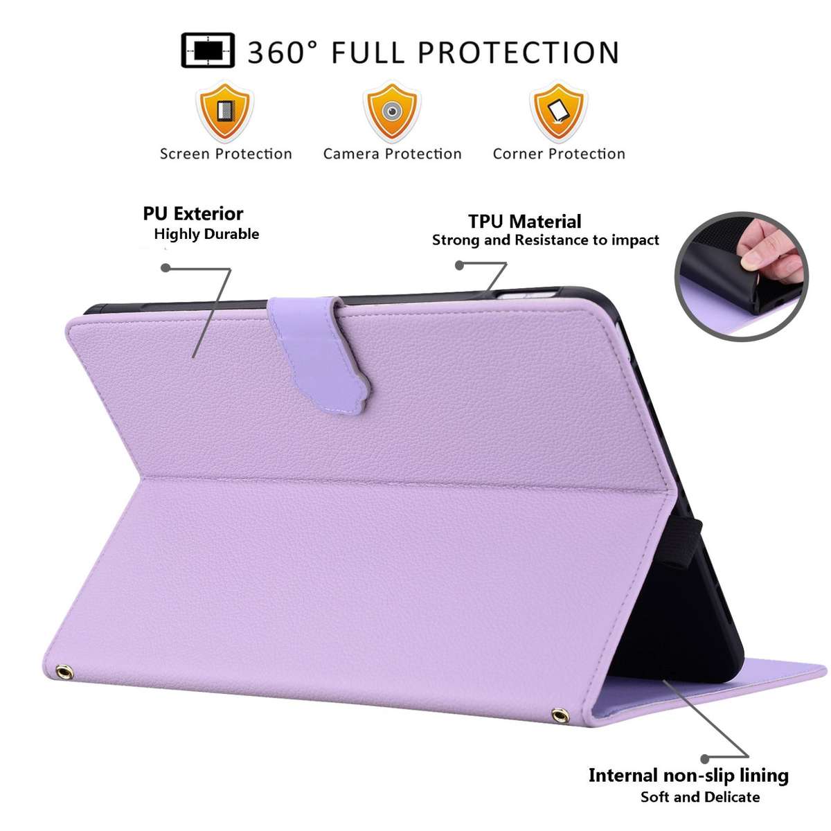 For Amazon Kindle Scribe 10.2 2022 / 2024 Cat Skin-feel Litchi Leather Tablet Case(Purple)