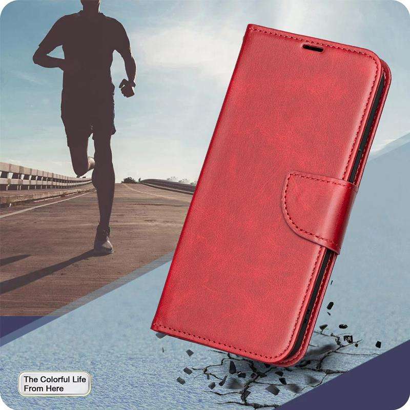 For Samsung Galaxy S26 5G Lambskin Texture Pure Color Flip Leather Phone Case(Red)