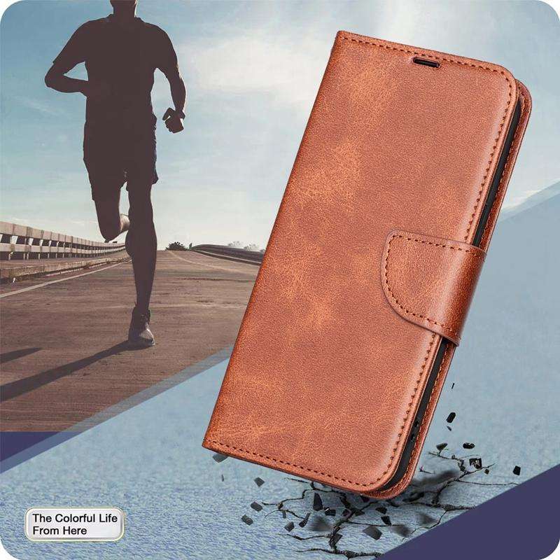 For Samsung Galaxy S26 5G Lambskin Texture Pure Color Flip Leather Phone Case(Brown)