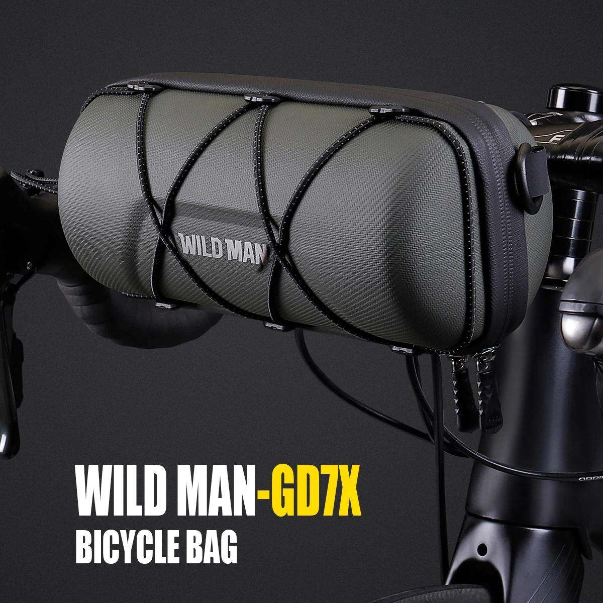 WILD MAN GD7X Mountain Bicycle EVA Hard Shell Handlebar Bag Quick Release Bracket(Black)