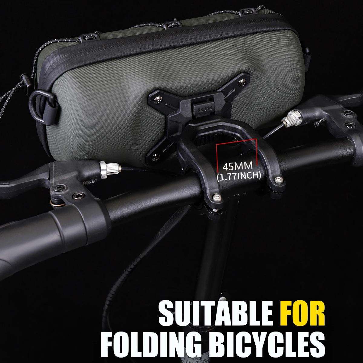 WILD MAN GD7X Mountain Bicycle EVA Hard Shell Handlebar Bag Quick Release Bracket(Black)