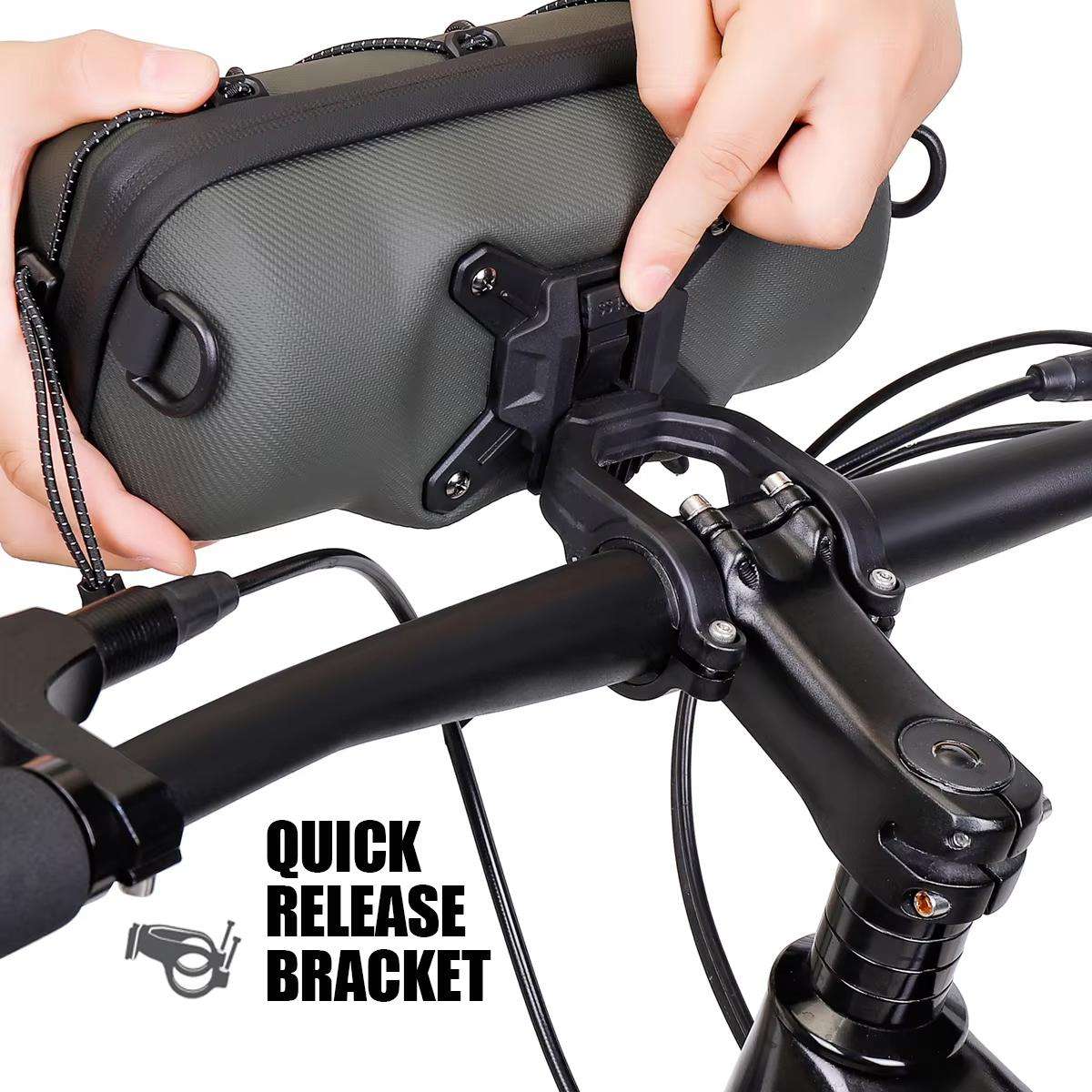 WILD MAN GD7X Mountain Bicycle EVA Hard Shell Handlebar Bag Quick Release Bracket(Black)
