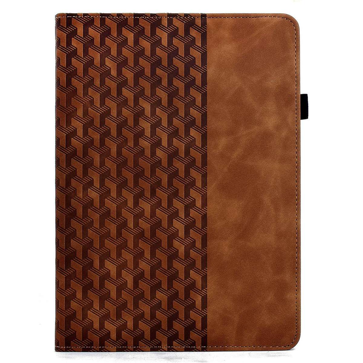 For iPad Air 11 2026 / 2025 / 2024 Rotatable Building Blocks Embossed Smart Leather Ta ... (Brown)
