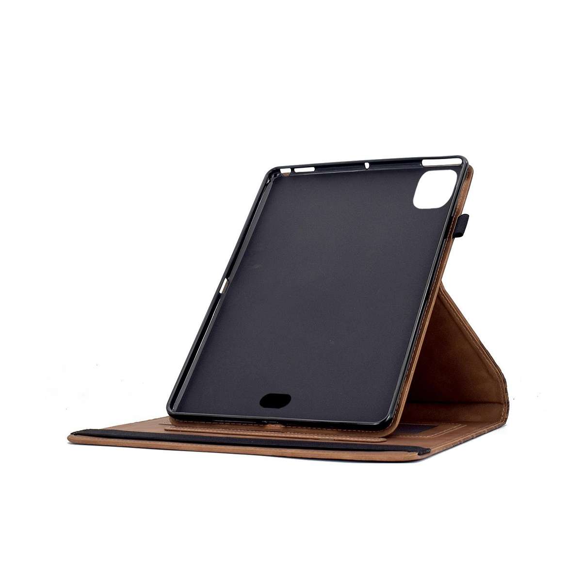 For iPad Air 11 2026 / 2025 / 2024 Rotatable Building Blocks Embossed Smart Leather Ta ... (Brown)