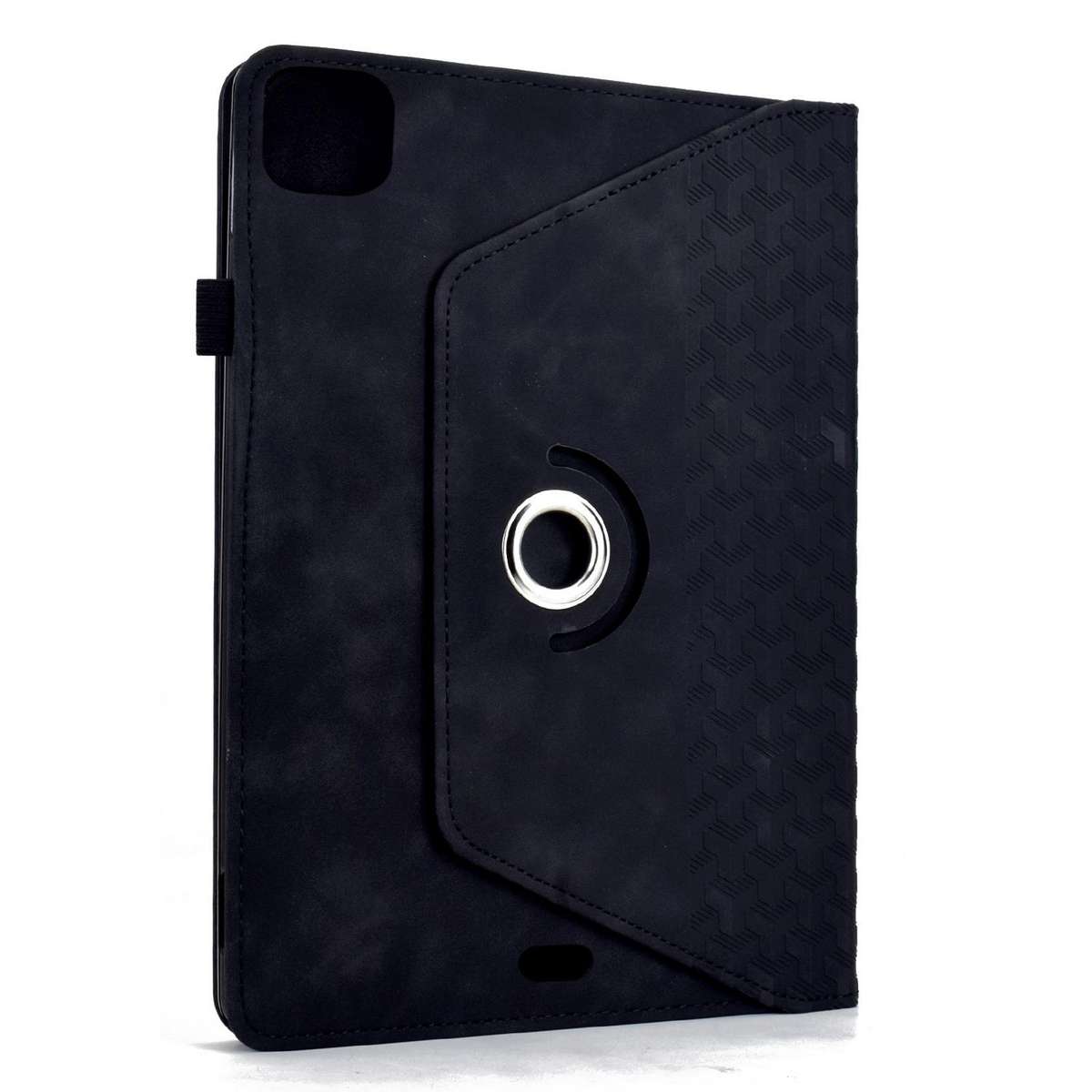 For iPad Air 11 2026 / 2025 / 2024 Rotatable Building Blocks Embossed Smart Leather Ta ... (Black)