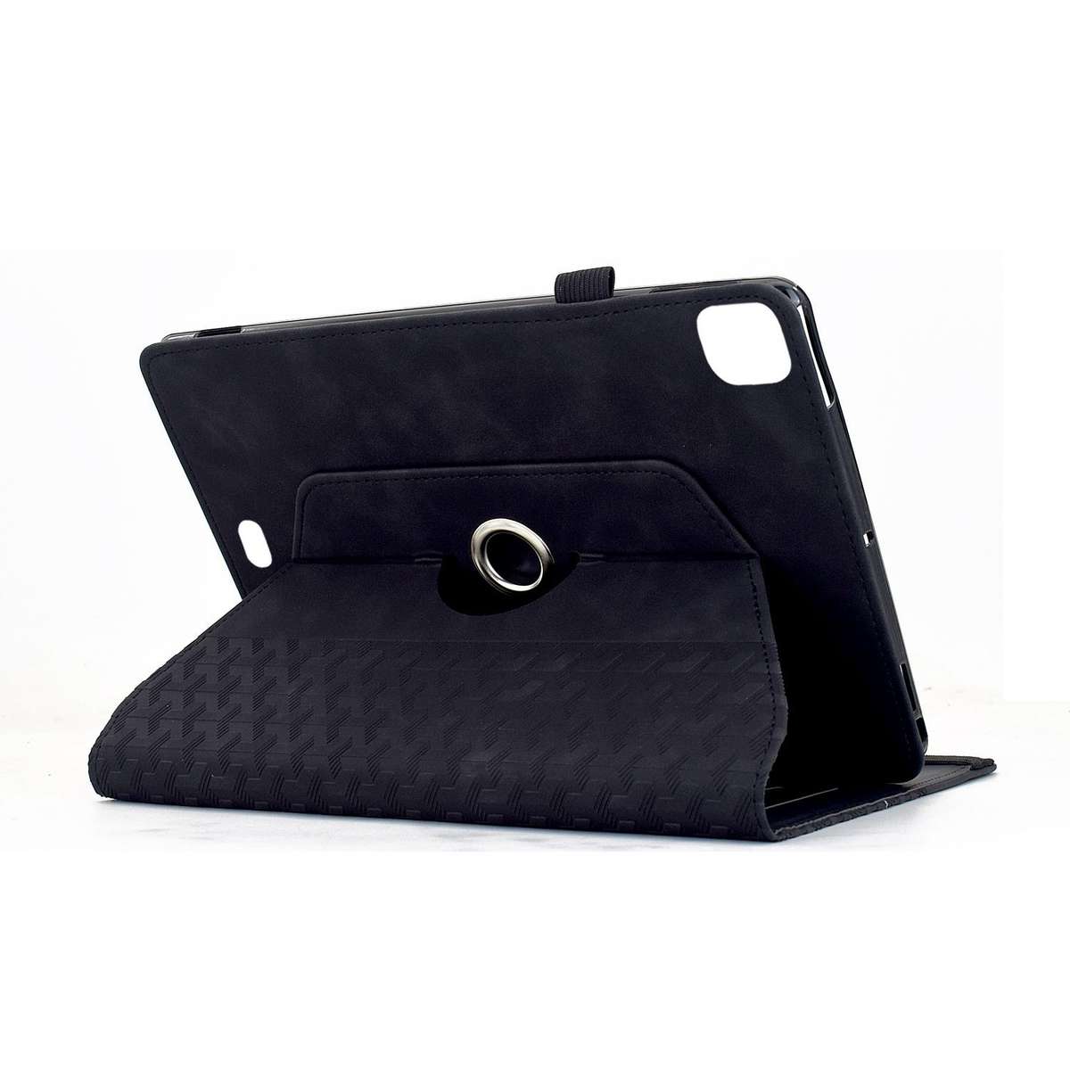 For iPad Air 11 2026 / 2025 / 2024 Rotatable Building Blocks Embossed Smart Leather Ta ... (Black)