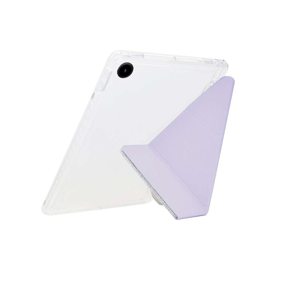 For Samsung Galaxy Tab A11+ / A9+ Y-Fold Clear Acrylic Glitter Smart Leather Tablet Case(Purple)